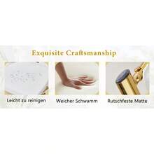 Esszimmerstühle - Weiß+Gold + Metall + PU-Leder + 2er-Set - Übersicht 2