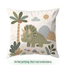 Childhood Dinosaur Tree Pattern Pillowcase, No Insert, Single-Sided Print Pillowcase, Suitable For Living Room Bedroom Home Decor, All-Season Pillowcase - Multicolor - View 14