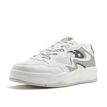 XTEP Men's New Versatile Lightweight Breathable Minimalist Casual Sports Skate Shoes - White/Grey-green - View 9