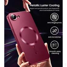 For Magnetic Wireless Charge Phone Case Compatible With Iphone 17 Pro Max 16 15 14 13 12 11 Pro Plus 17e Case Camera Back Cover - Cherry Red - View 3