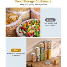 8 Airtight Storage Jars With Lids, Dishwasher, And Include Labels. Perfect For Organizing And Storing Grains In Your Kitchen Pantry. - View 4