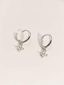 1 Pair Clover Earrings, Fashionable Luxury Elegant Style Delicate Earrings, Suitable For Daily Wear - Platinum - View 10