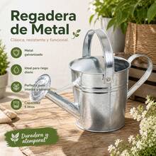 Galvanized Iron Watering Can For Garden And Plants With Detachable Shower Head, Durable Watering Tool For Outdoor And Indoor Use, Available In 2.3L And 5L - B - 查看 1