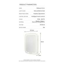 scbestuygo Foldable Makeup Mirror, 500mAh Rechargeable Battery, 3-Color Light Mode LED Vanity Mirror, Rotatable Hanging Mirror, Smart Touch Control, Portable Travel Mirror, Suitable For Bedroom, Bathroom, Dorm, Vanity - White - View 10