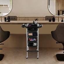 SENDERPICK Hairdressing Trolley 5-Tier Salon Trolley Salon Trolley - White - View 10