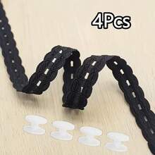 2/4/6Pcs Lace Trim Waistband, Suitable For T-Shirts, Dresses, Shirts, Sweaters, Invisible Button Extender, Used To Shorten Clothing Length - Multicolor - View 13