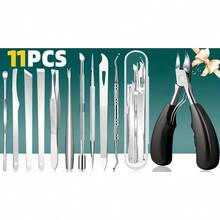 11pcs Stainless Steel Ingrown Toenail & Cuticle Removal Kit,Nail Clippers,Ideal For Men & Women's Manicure And Pedicure Set - Multicolor - View 7
