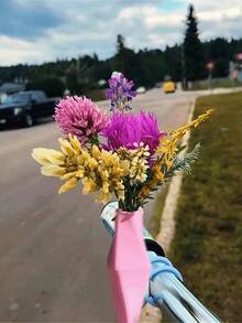 1pc Decorative Bicycle Vase, Decorative Ornament. Made Of Durable Plastic, Suitable For Home, Office And Living Room Decoration, Also Perfect For Wedding And Tabletop Decoration. - Multicolor - View 5