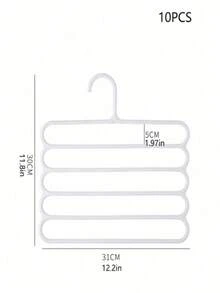 10pcs/4pcs Closet Storage Hooks, Plastic 5-Layer Scarf Rack, Optional Upgraded Thickened Version, More Durable And Sturdy, Closet Pants Rack, Scarf & Tie Storage Rack - White - View 7