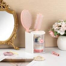 1pc Rotating Hair Accessory Storage Box, Can Store Makeup Brushes, Combs, Hair Clips, Hair Ties, Hair Claws And Jewelry, Perfect Gift For Halloween/Christmas/Thanksgiving - Multicolor - View 1