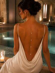 Bohemian Style Back Chain, Banquet & Wedding Back Chain Accessory - Gold - View 3