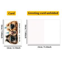 Dog Lover Birthday Card With Cute Pet Illustration And Funny Text Blessing, Creative Birthday Gift For Dog-Loving Friends And Family, Comes With Matching Red Envelope - View 5