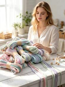 1/3/6/12pcs Approx. 10m 3mm Core Cotton Multi-Color Braided Rope Decorative Accessories, Handmade DIY Cotton Rope Crafts, Keychain Accessories - Braided Rope - View 5