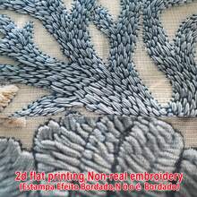 1件仿刺繡海洋風枕套，2D印花非刺繡，海星珊瑚印花靠墊套，地中海風客廳沙發裝飾枕套，輕量聚酯纖維材質單面印花，不含枕芯，45*45cm - 藍白色 - 查看 2