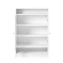Flieks Modern Shoe Cabinet, With Adjustable Shelves, Gold Handles, 2-Door Shoe Dresser, White, B73/D34/H109 - White 1Pc - View 8