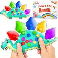 Dinosaur Color Sorting Toy Fine Motor Matching Game Travel Montessori Finger Toy Suitable For Autism Perfect Easter Basket Gift For 2-6 Year Old Boys - 彩色 - 查看 1