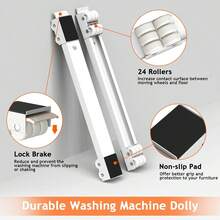 Washing Machine Base With Movable Casters, Refrigerator Base With Shock-Absorbing Wheels, Storage Rack, 1 Pair Adjustable Base - Multicolor - View 2