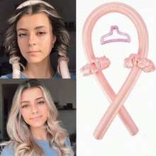 1 Heat‑Free Curling Rod + 2 Hair Scrunchies + 1 Clip / Set, Silk Heat‑Free Curler Set, Soft Heat‑Free Curler With Adjustable Clip, Ideal For DIY Overnight Curls, Back‑To‑School & Travel Essential, Hair Accessories, Hair Curling Tool - Multicolor - View 9