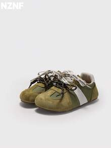 NZNF Premium Flat German Training Shoes For Women, New Autumn Style, Versatile Sports Shoes To Match Skirts - Green - View 5