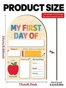 1pc First Day Of School Decoration - Name, Goal, Food Preference - Classroom Or Home Desk Decor - Suitable For Elementary School - No Battery Required - Shape - View 3