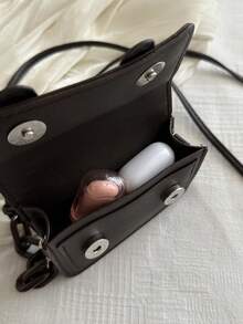 Mini bolso bandolera para lápiz labial con cadena decorativa de acrílico - Marrón - Ver 6