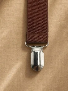 Men's High Elasticity 2.5cm Suspenders - Brown - View 8
