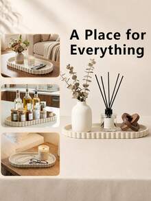 1pc Silicone Bathroom Vanity Tray, Modern Decorative Countertop Storage Dish, Waterproof And Shatterproof, Suitable For Cosmetics And Perfumes, Thickened Durable Easy To Clean Candle Holder - View 7