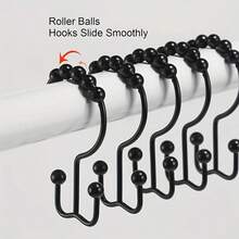 6pcs Rust-Proof Metal Shower Curtain Rings, Sliding Shower Hooks For Bathroom Shower Rod And Curtains - Shower Curtain Rings - View 8