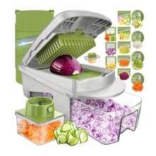 Herramienta Cortadora Manual Anti-Cortes con 8 Cuchillas, Corta Cebolla, Papa y Zanahoria en Segundos,Desmontable y fácil de limpiar, ideal para ensaladas y guisos. - Cortador de verduras 16 en 1 - Ver 8