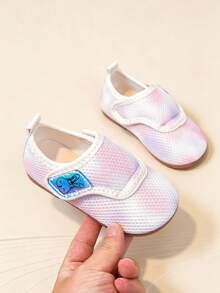 Autumn New Gradient Pink Purple Double Layer Mesh Baby Walking Shoes Color-Changing Cute Rabbit Infant Toddler Indoor Flat Shoes Hook And Loop Easy On/Off Girls Versatile Shoes Suitable For School/Walking/Outings - Multicolor - View 7