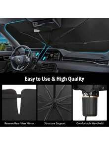 Car Windshield Sunshade (Foldable Model) - Black - View 6