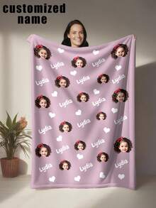 Personalized Photo Blanket, Customized Face Photo, Suitable For Valentine's Day, Mother's Day, Father's Day, Christmas And Birthday Occasions. Humorous Gift Choice - Multicolor - View 13