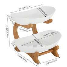 White 2-Tier Plastic Fruit Tray, Multi-Layer Food Storage Bowl For Fruit And Snack Display, Household And Party - White - View 8