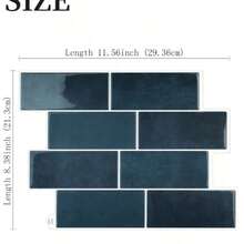 Waterproof Brick Pattern 3D Textured Wall Panels DIY Tiles, Removable Self-Adhesive Wall Tile Stickers, For Kitchen Bathroom Backsplash And Holiday Decoration - Blue Irregular Shape - View 11