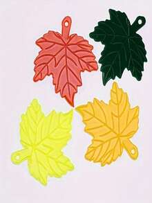 10pcs Portable Plastic Maple Leaf Shaped Minimalist Box Opener, Suitable For Opening Cardboard Boxes And Packages, Keychain Pendant - Multicolor - View 3