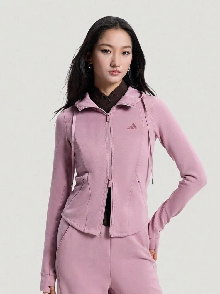 Adidas Women's SFL SLIM JKT Knit Sweatshirt Jacket KH2700 - Pink - View 1