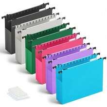 1/3/6pcs Extra Large Capacity Plastic Hanging Folders, Letter Size, 2-Inch Expandable Heavy Duty Hanging Folders, Suitable For Thick Documents, 1/5-Inch Adjustable Tabs, Multiple Colors Available, Fits US Letter Size - A - View 10