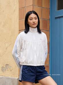 Adidas Women's DCE WV JK Woven Hoodless Jacket KZ4200 - Pearl White - View 2
