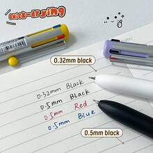 1 buah Pulpen Zanshi 4-in-1 Hitam Biru Merah Netral 0.5mm 0.32mm Dapat Ditarik Cepat Kering Menulis Halus Untuk Pelajar dan Kantor - MultiWarna - View 9