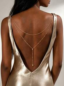 Bohemian Style Sexy Back Chain, Banquet Party Dress Accessory - Gold - View 1