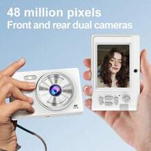 1080P HD Dual Lens Selfie Digital Camera, Professional Camera For Beginners, 48MP, Built-In Flash, Supports Photography, Comes With 64GB Memory Card, Ideal Birthday And Christmas Gift - View 5