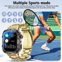 Nuevo Reloj Deportivo Inteligente Estilo Hombre 2026, Equipado con Luz LED, Llamadas Inalámbricas, Notificación de Mensajes, Modo Deportivo, Asistente de Voz, Notificación de Clima, Temporizador, Cronómetro y Otras Funciones, Reloj Inteligente para Hombres, Compatible con Android y Teléfono - Multicolor - Ver 6
