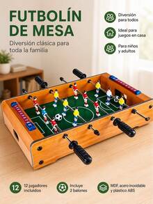 Portable Tabletop Soccer Game 51x31x10.5cm With Wood Finish And Manual Scoreboards For Indoor Family Fun - 彩色 - 查看 1