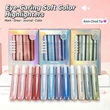 4-Color Gradient Eye-Protection Fluorescent Markers, Quick-Drying Non-Bleeding Highlighter Pens For Drawing And Doodling, Back To School Office Supplies, Ideal Holiday Gift - Multicolor - View 1
