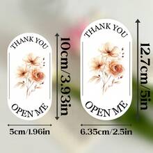 Customized Thank You Stickers, Personalized Labels, Personalized Wedding Favor Thank You Labels, Customized Gift Label Stickers, Personalized Wedding Labels, Customizable Wedding Guest Favor Gift Labels, Party Favors / Bridal Shower Decor, Personalized Stickers Suitable For Various Packaging, Multi-Scenario Use - Custom Floral Stickers - View 4