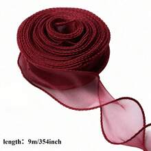 9M/45M Frayed Edge Ribbon/Roll, Bouquet Packaging Ribbon, DIY Bow Accessories, Suitable For Gift Wrapping, Wedding, Holiday And Party Decoration - Multicolor - View 6