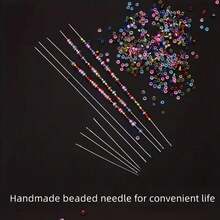 10/100/200pcs Ultra-Fine Beading Needles, Metal Sewing Needles For Jewelry Making, DIY Beading Tools (With Tube) - Silver - View 12