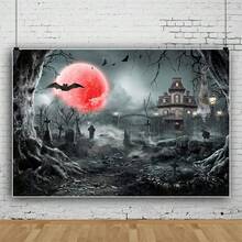 1Pc Halloween Banner Blood Print Horror Pumpkin Castle Bat Zombie Skeleton Pattern Happy Halloween Theme Party Decoration Indoor And Outdoor Decoration Photography Background Wall Art Halloween Home Decoration - V0155 - View 5