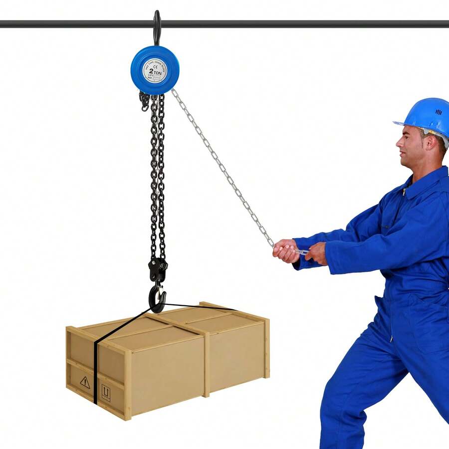 YUNRUX 2-Ton Capacity 10-Foot Manual Chain Hoist With Hook - Blue - View 1