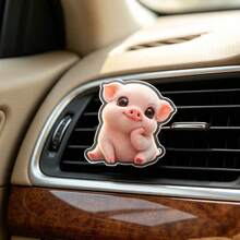 Cute Cartoon Pink Pig Car Air Vent Clip, Lovely Piggy Car Air Freshener Ornament, Auto Air Outlet Fragrance Decor, Vehicle Interior Accessories - Car Air Vent Decoration - View 2